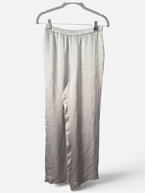 SOLID & STRIPED Light Gray Elastic-Waist Wide Leg Pants